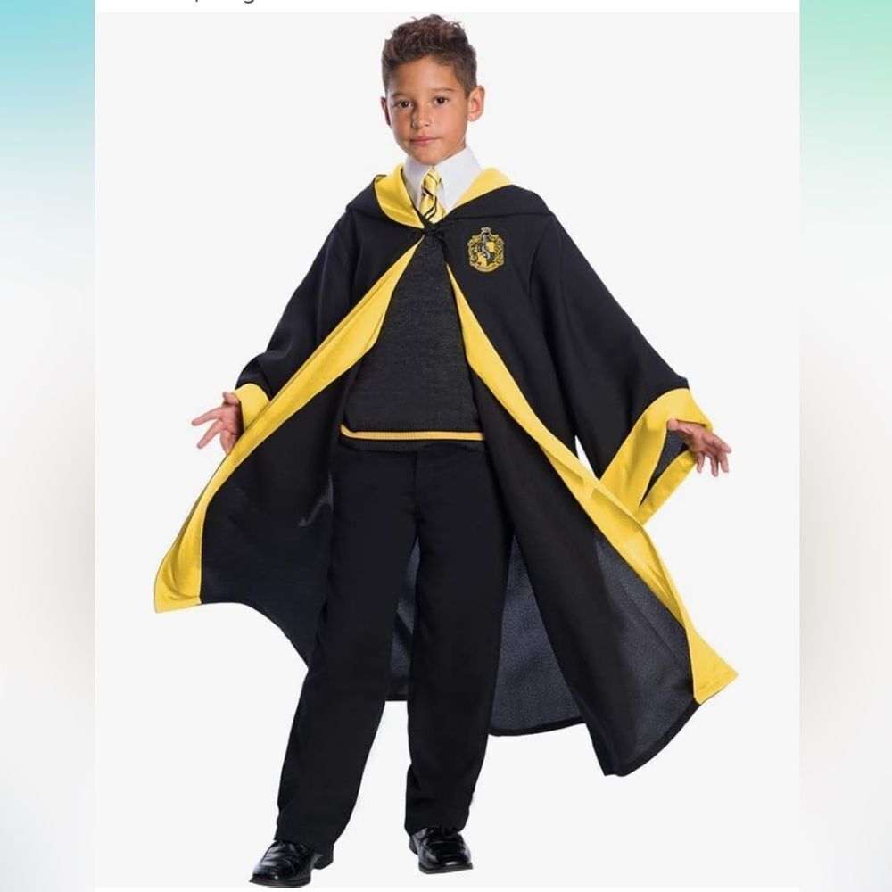 Harry Potter Hufflepuff Cape Costume Sz Youth Large